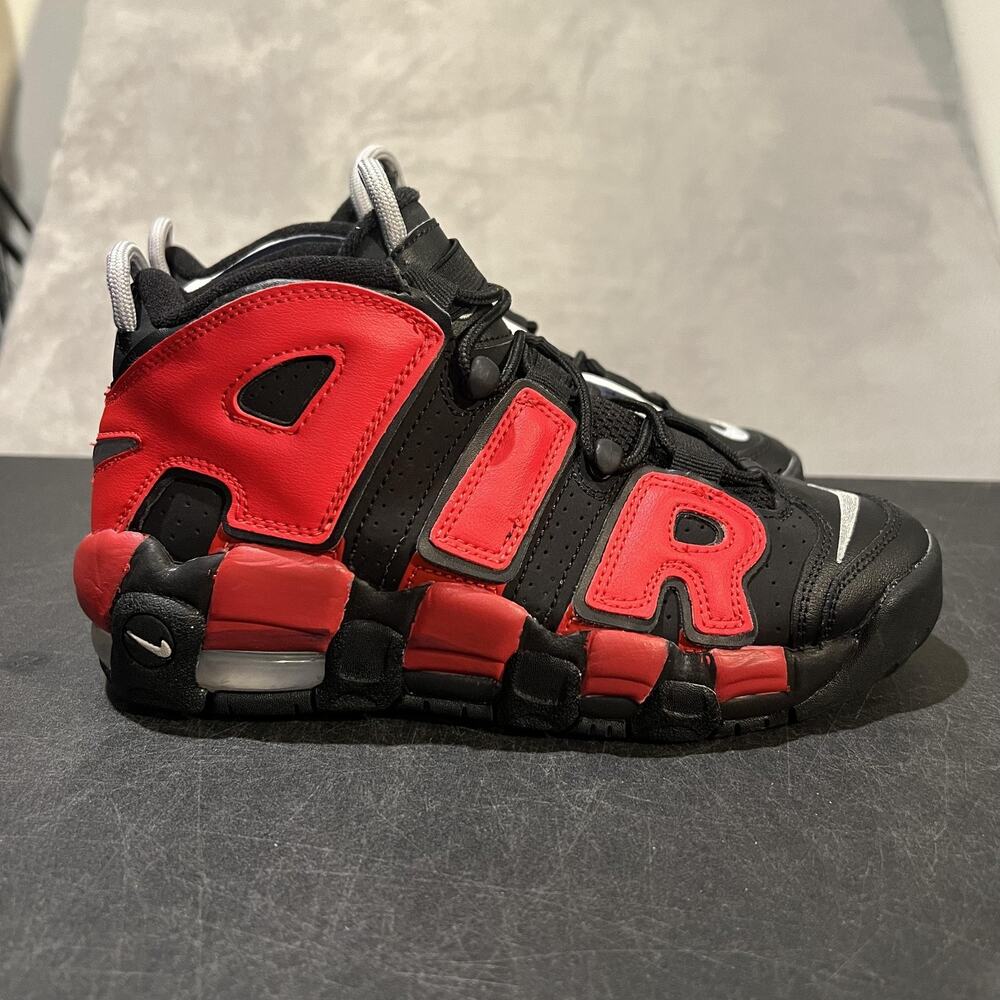 Nike Air More Uptempo Shoes Youth Size 5.5Y Black Red Navy Split DM0017-001